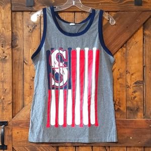 MLB Seattle Mariners Baseball American Flag Tank Top